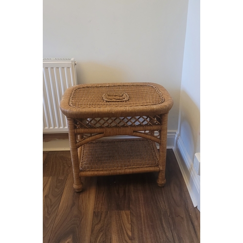 57 - Solid Bamboo/wicker end table or side table.