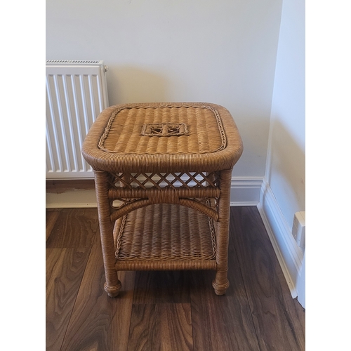 57 - Solid Bamboo/wicker end table or side table.