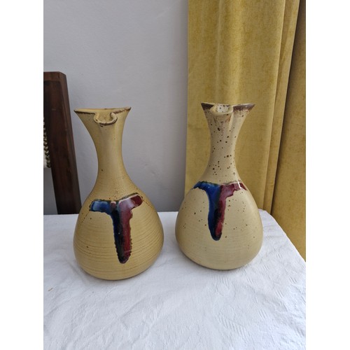 45 - Irish Pottery; two Badger Hill carafes