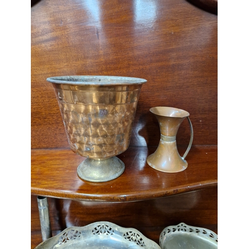 241 - Two copper items, am urn planter and a jug measure