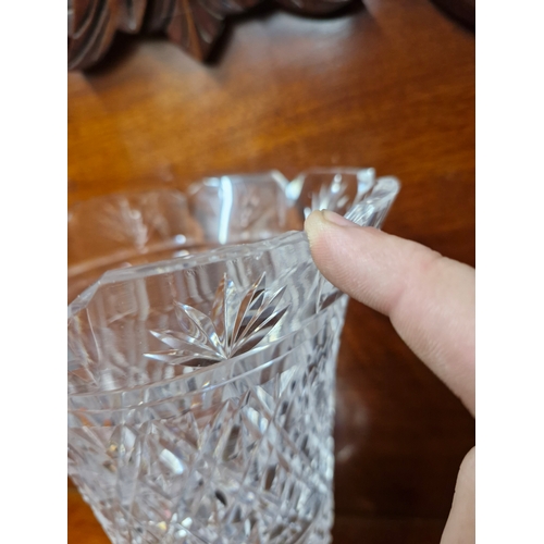 258 - Waterford Crystal vase minor chips around rim 10 inches H approx.