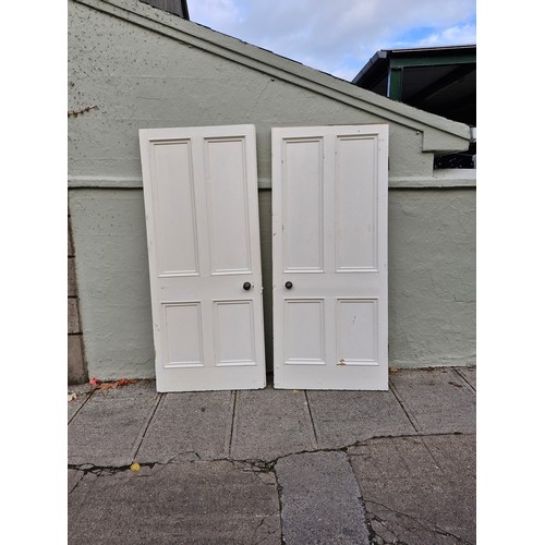 207 - A pair of internal double doors. approx 7ft tall x 3ft.