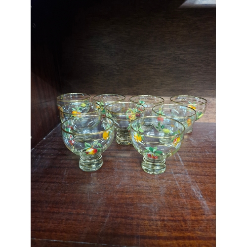 273 - Set of vintage glassware with fruit motif