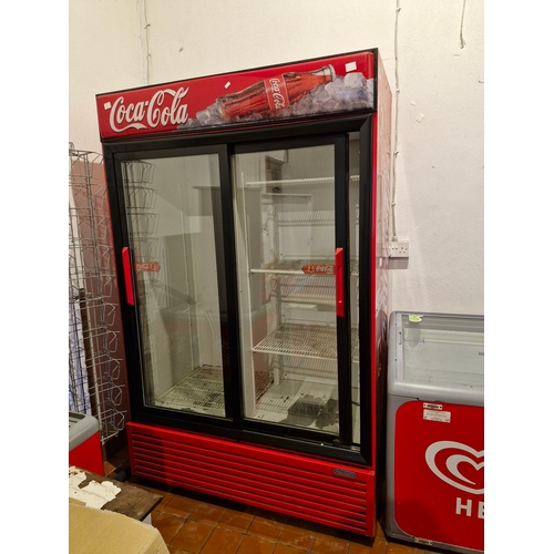 297 - Large commercial coca cola fridge