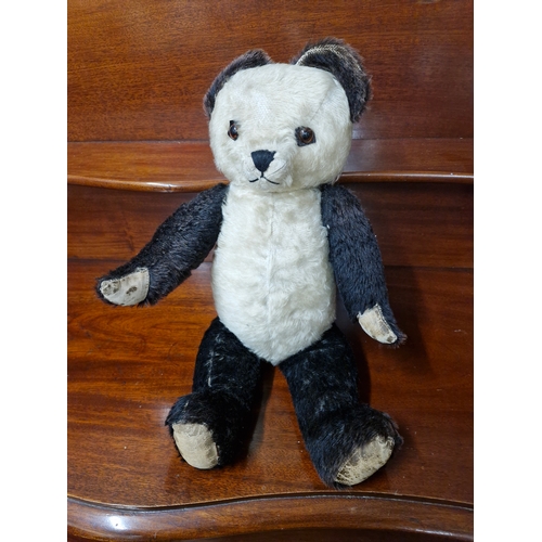 359 - 1950s 60s toy panda teddy bear.