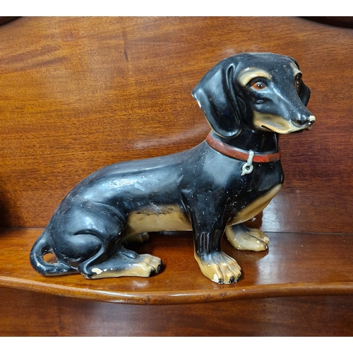 360 - Ceramic daschund in manner of Hubley daschund figure