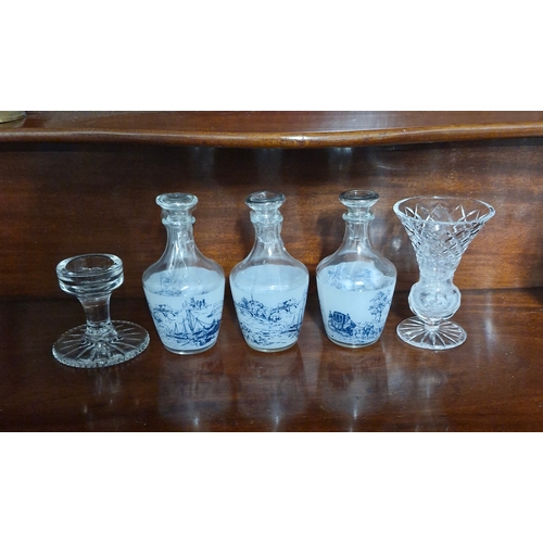 366 - Selection of glass items one Tyrone crystal.