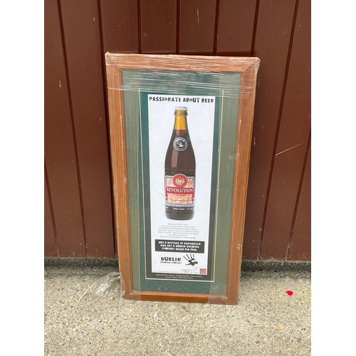 391 - Framed poster for Revolution Red Beer.