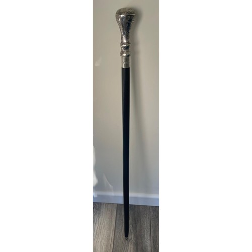 88 - Silver plate topped walking stick