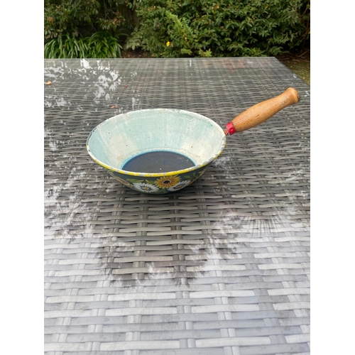 215 - Handpainted canal art saucepan.