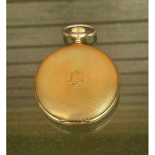 18 - Excalibur 17 Jewel Incabloc pocket watch in full hunter gold plated case. Running