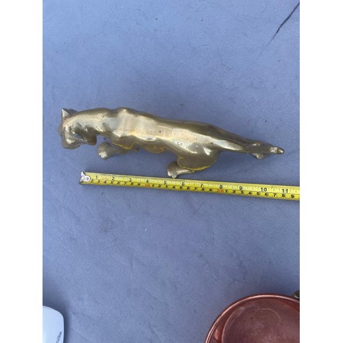 107 - Vintage brass Art Deco lioness. 11 inches