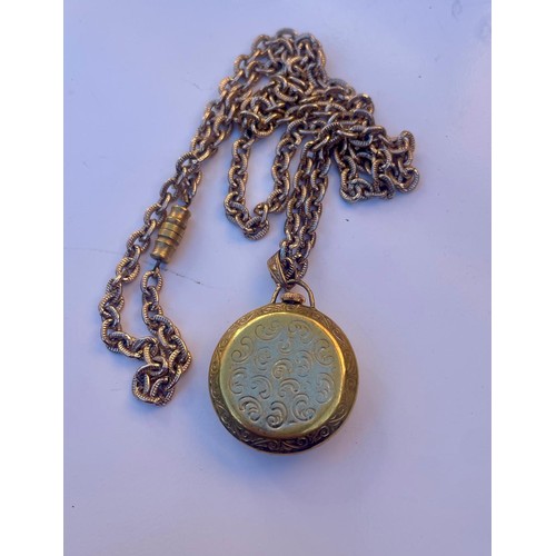 96 - Vintage Savoy 15 Jewel pendant watch on rolled gold chain... in running order