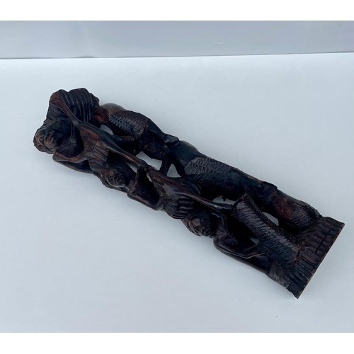 139 - African Makonde Tree of Life wood carving. 30cm