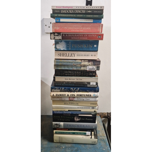 43 - A good selection of biographies, 25, of literary figures; Kafka, Hemingway, Freud, Shelly, Pushkin, ... 