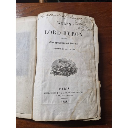 56 - The Works of Lord Byron including The Suppressed Poems complete in one volume. 1828.

Poor condition... 