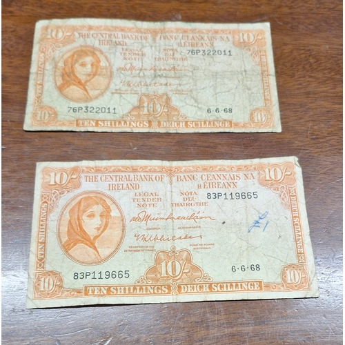 344 - Two Lady Lavery Ten Shilling notes.