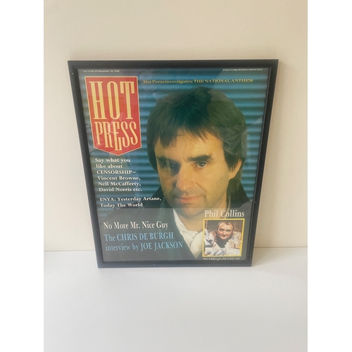 105 - A framed Hot Press front cover featuring Chris de Burgh.