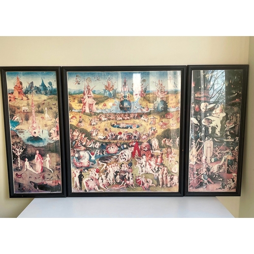 31 - Triptych pictures 'The Garden of Earthly Delights'. Total width 104cm. Artistic print. Hironimus Mun... 