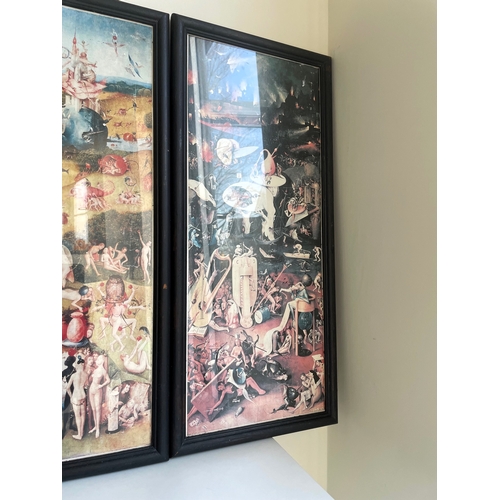 31 - Triptych pictures 'The Garden of Earthly Delights'. Total width 104cm. Artistic print. Hironimus Mun... 