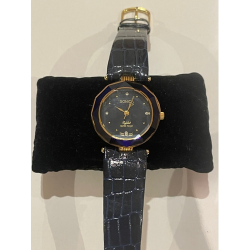 48 - Ladies Sonica LP 18 carat gold plated wrist watch