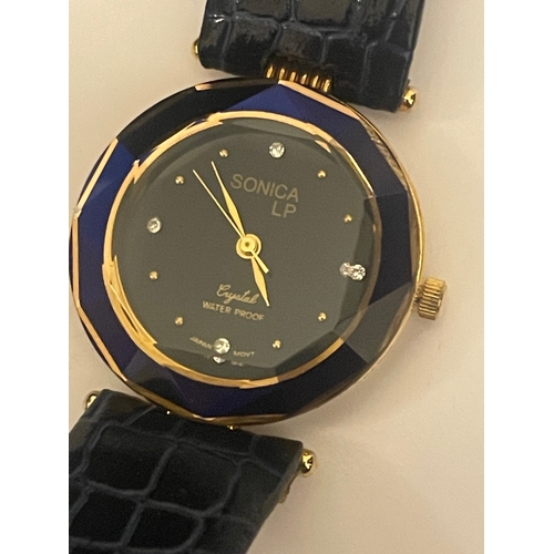 48 - Ladies Sonica LP 18 carat gold plated wrist watch