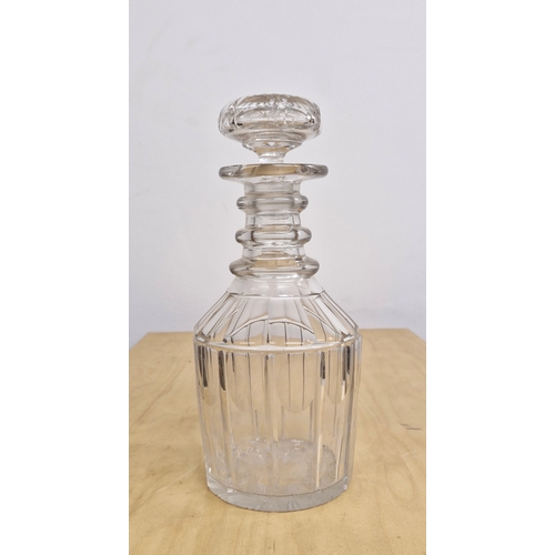 58 - Irish Georgian Cork Glass Decanter, 1830s. 10 inches H.