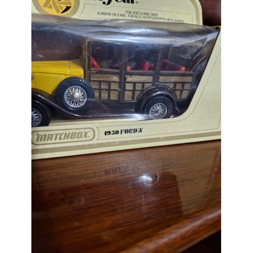 79 - A selection of five Matchbox vehicles 
Models of Yesteryear 
In original packaging and unopened.