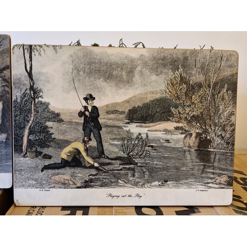 258 - A large selection Lady Clare dinner service place mats depicting country and fishing scenes. 67 tota... 