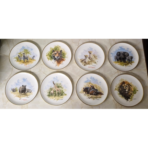 44 - David Shepherd Wildlife china plateware by Wedgwood. 13 total.