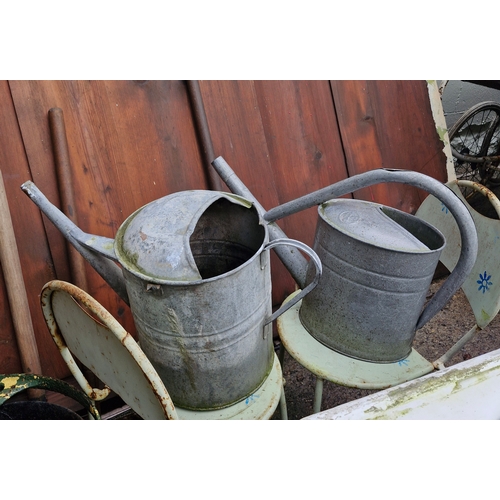 54 - Two aluminium watering cans