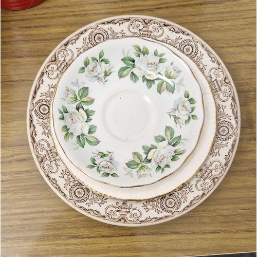 121 - A selection of plate ware Johnson Bros yellow and Duraline x 3