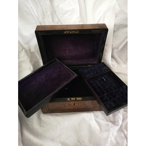 93 - Antique inlaid jewellery box