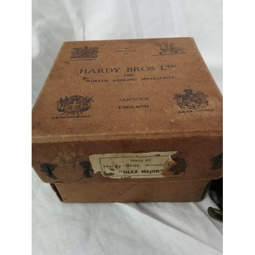 92 - Antique boxed Hardy Silex Major fly reel