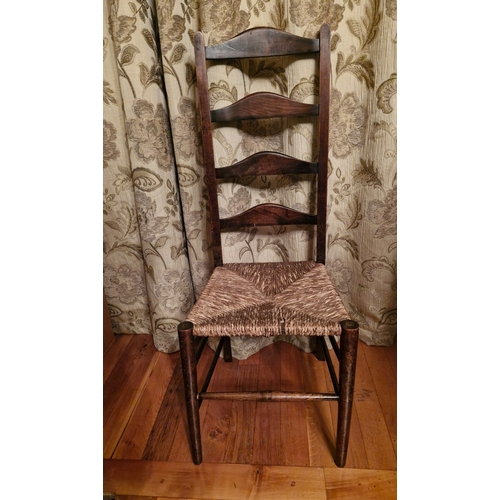 216 - A 19th century rush woven sugan dining chair.