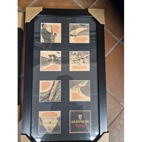 92 - Three good Guinness displays depicting various series of beer mats.