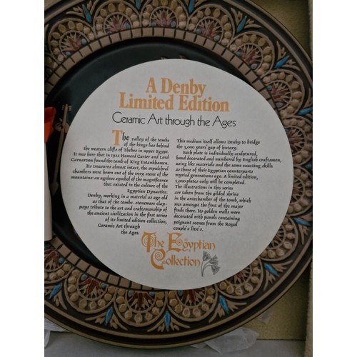 132 - Two decorative plates Denby Egyptian collection.