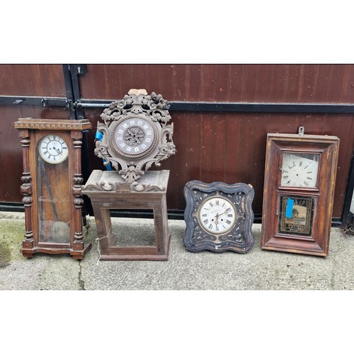 Mixed lot of clock items / clock faces etc