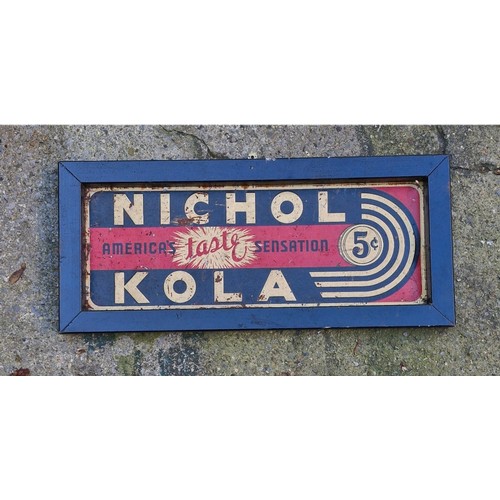 Nichol Cola metal sign. 76 x 33 cm.