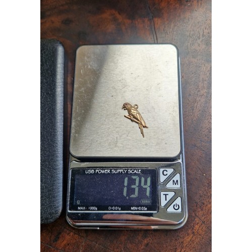 5 - 9 carat gold parrott with ruby inset eye