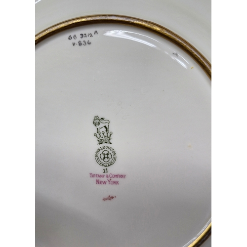 40 - A collection of 5 Royal Doulton Tiffany and Co plate circa 1930s attributed to Herbert Betteley.