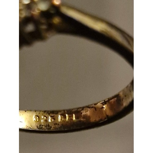 11 - Gold plated silver gem set (opal) dress ring.