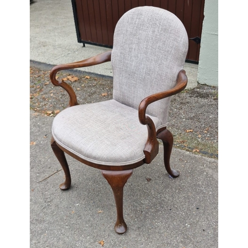 54 - A Queen Anne chair recently upholstered.