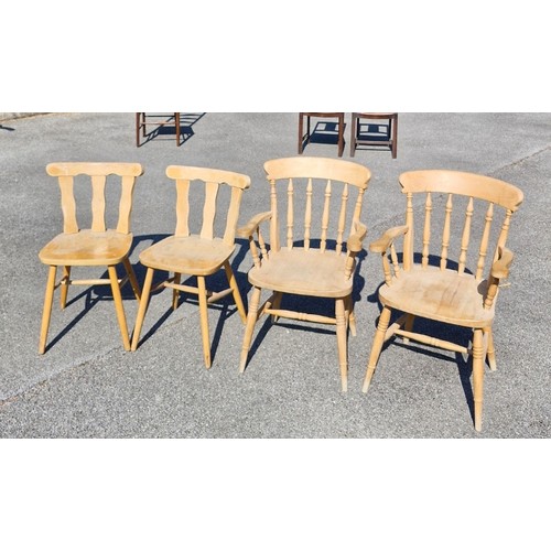101 - Four pine kitchen chairs