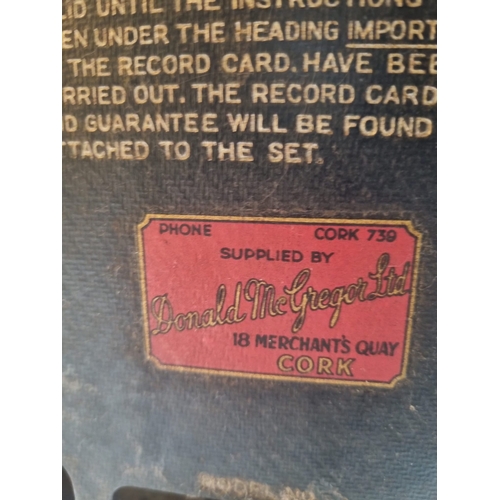 227 - 1950s Pye Radio, working,  no aerial, so not picking up stations
Stamped Donald McGregor 19 McCurtin... 