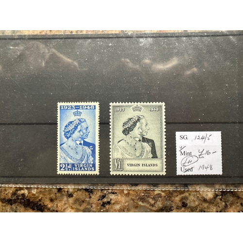 84 - British Virgin Islands 1948 Silver Wedding pair, u/m. (SG 124/5). Cat £16