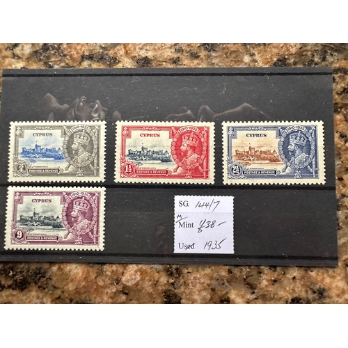 114 - Cyprus 1935 Silver Jubilee set of four, m/m. (SG 144/7). Cat £38