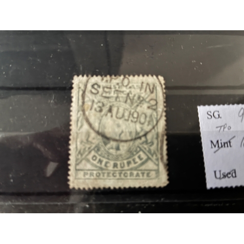 72 - British East Africa 1897 1r grey-blue used with a clear TPO cancel. (SG 92). Cat £55