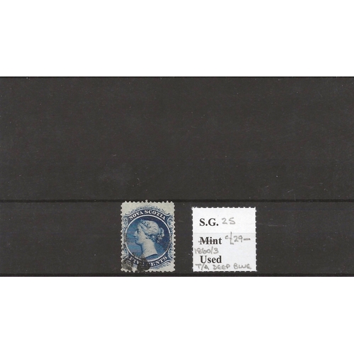95 - Canada Nova Scotia 1860-3 5c deep blue fu (SG 25) Cat £29
