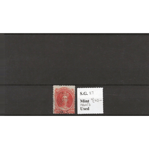 96 - Canada Nova Scotia 1860-3 10c Scarlet fu (SG 27) Cat £42